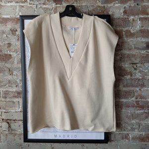 Zara Oversized Cream Sweater Vest